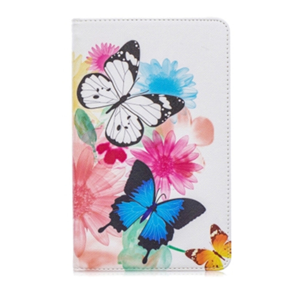 Colored Drawing Two Butterflies Pattern Horizontal Flip Leather Case For Galaxy Tab A 8 (2019) P200 / P205, With Holder & Card Slots & Wallet 8881471553293
