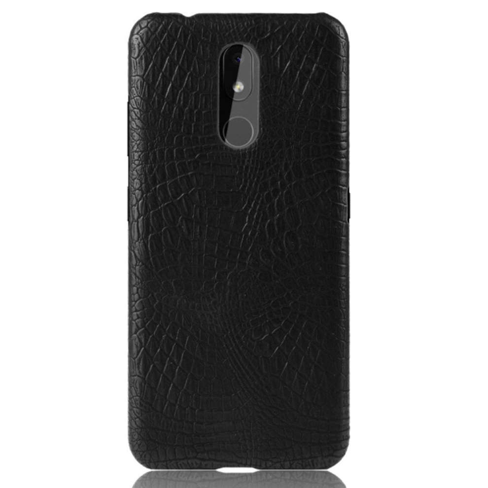 2 Pcs Shockproof Crocodile Texture Pc + Pu Case For Nokia 3.2(Black) Black 8881471553088