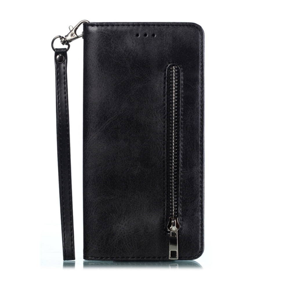 Calf Texture Zipper Magnetic Horizontal Flip Leather Case For Huawei Mate 20 Lite, With Wallet & Holder & Card Slots (Black) Black 8881471553262