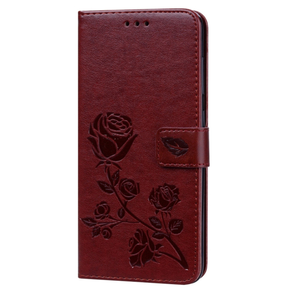 Rose Embossed Horizontal Flip Pu Leather Case For Galaxy A70, With Holder & Card Slots & Wallet (Brown) Brown 8881471553095