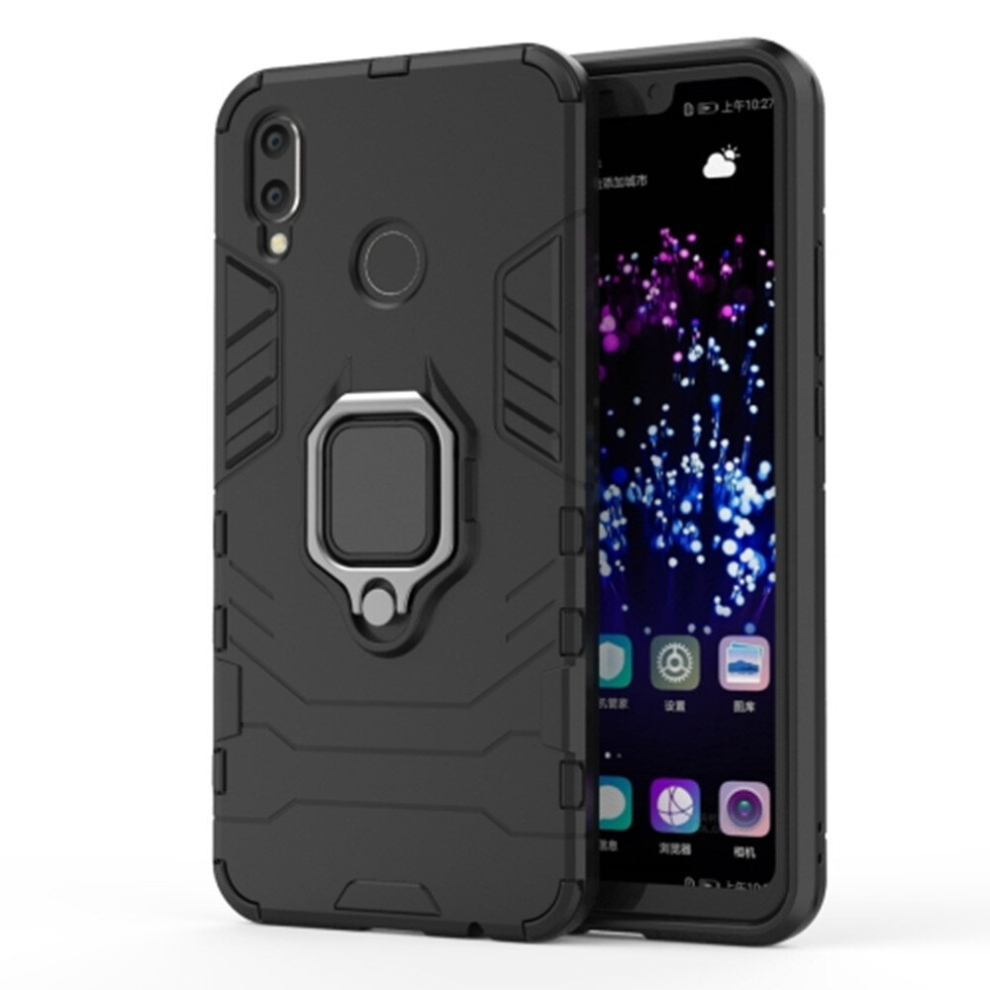 Pc + Tpu Shockproof Protective Case For Huawei Nova 3I, With Magnetic Ring Holder (Black) Black 8881471554108