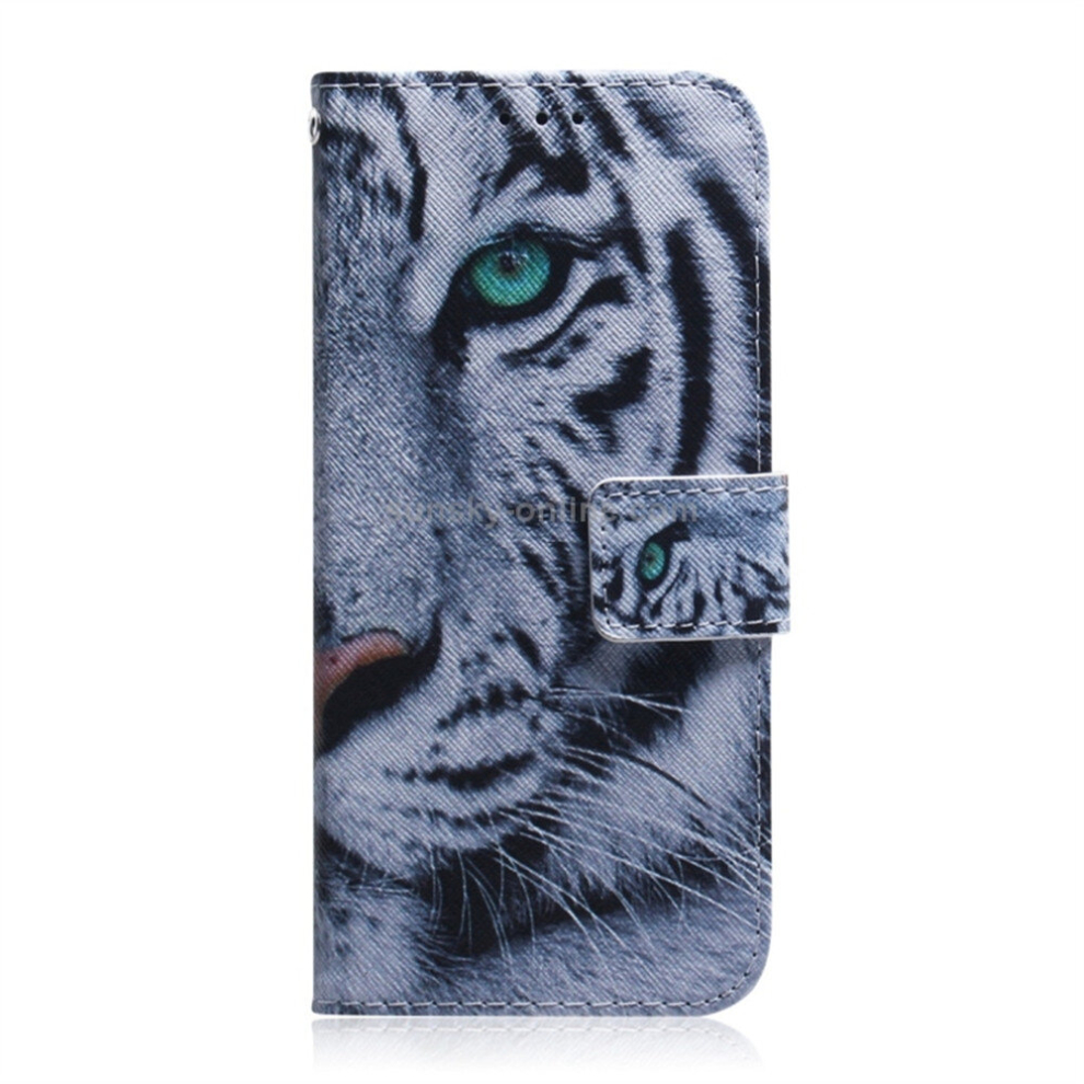 Tiger Pattern Coloured Drawing Horizontal Flip Leather Case For Galaxy A70, With Holder & Card Slots & Wallet 8881471555327
