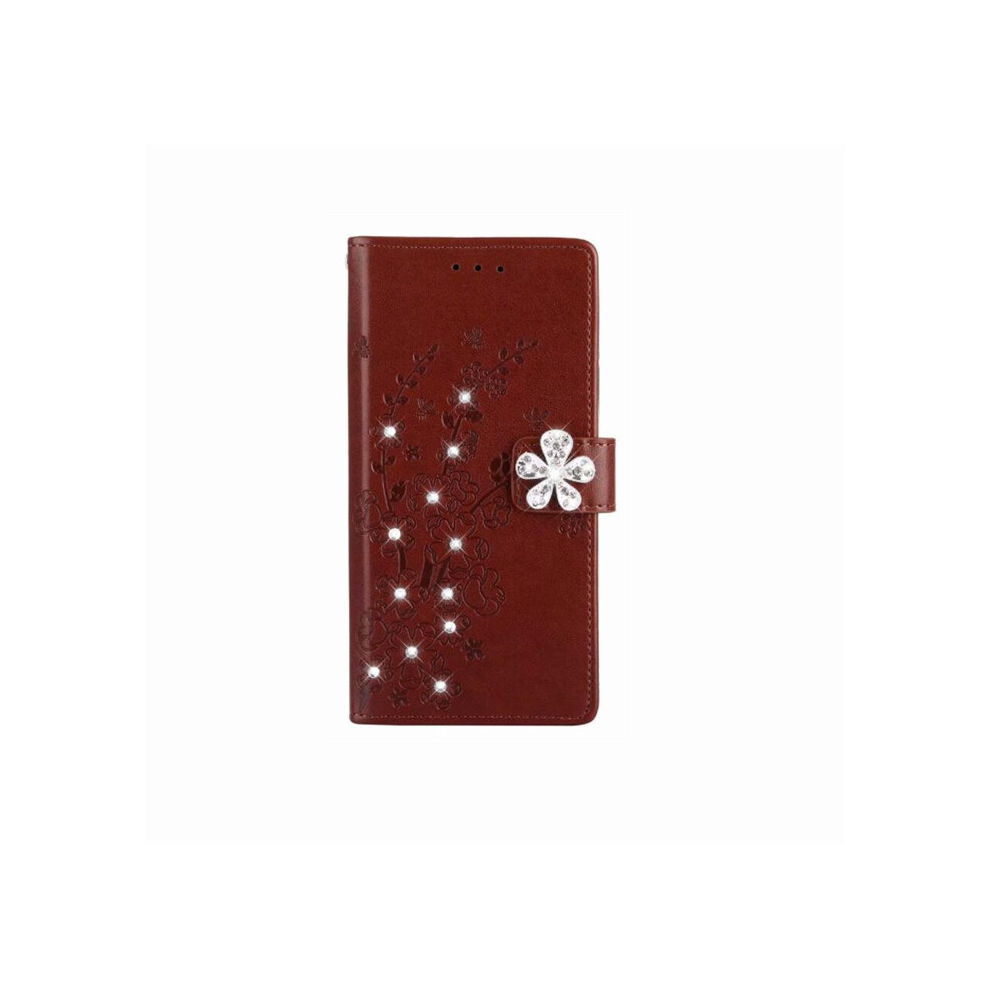 Plum Blossom Pattern Diamond Encrusted Leather Case For Samsung Galaxy A20e Purple 8881471554139
