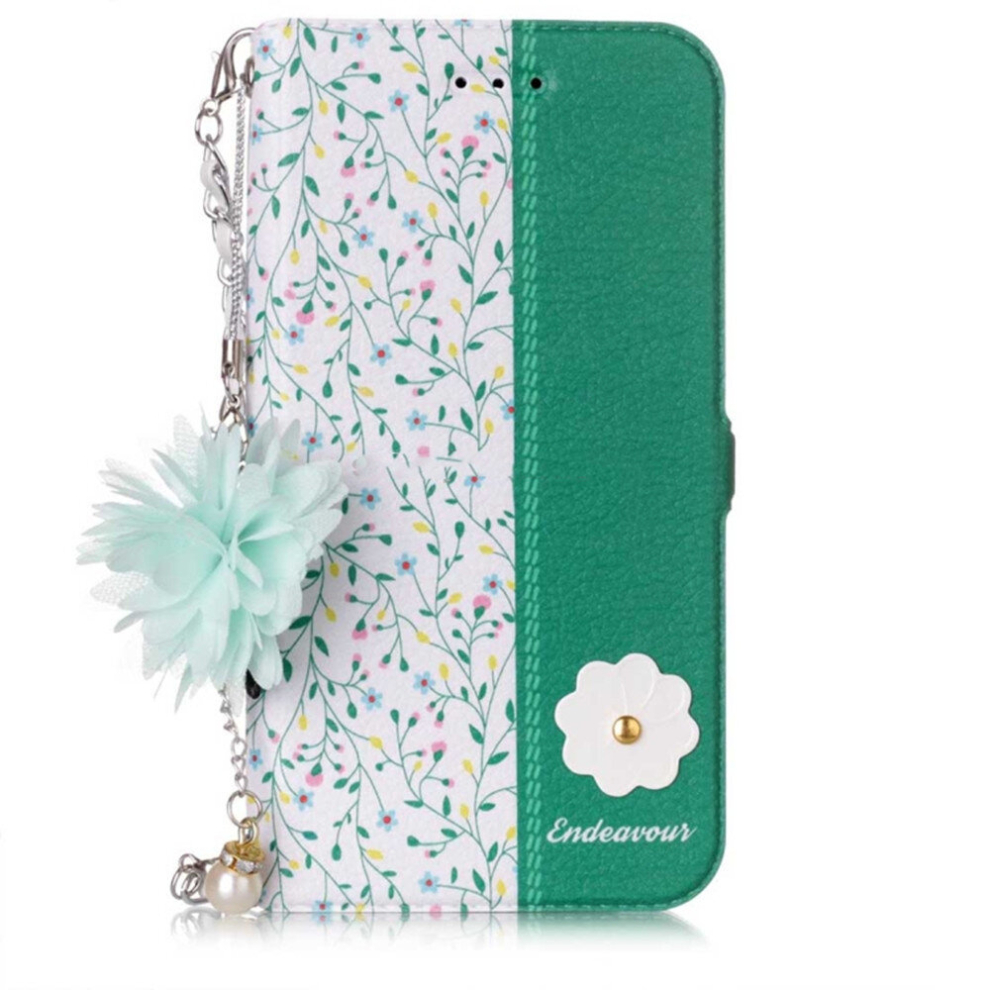 For Lg K10 (2017)Orchid Flower Pattern Horizontal Flip Leather Case With Holder & Card Slots & Pearl Flower Ornament & Chain White 8881471555235