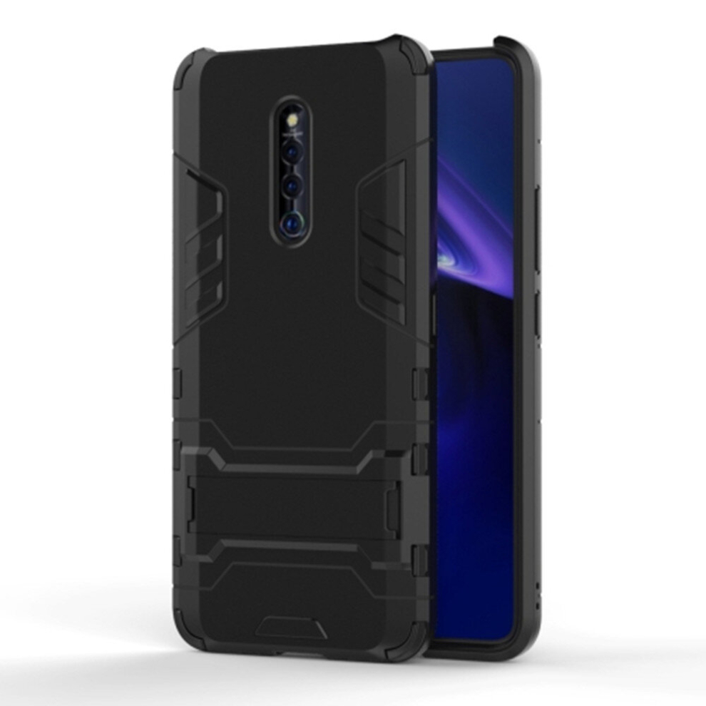 Shockproof Pc + Tpu Case For Vivo X27 Pro With Holder(Black) Black 8881471556812