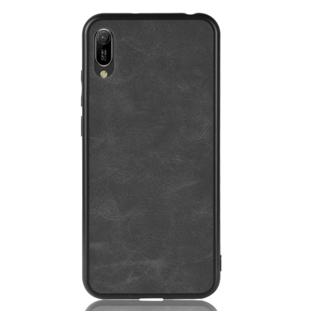 2Pc Shockproof Sheep Skin Pc + Pu + Tpu Case For Huawei Y6 Pro 2019 (Black) Black 8881471554153