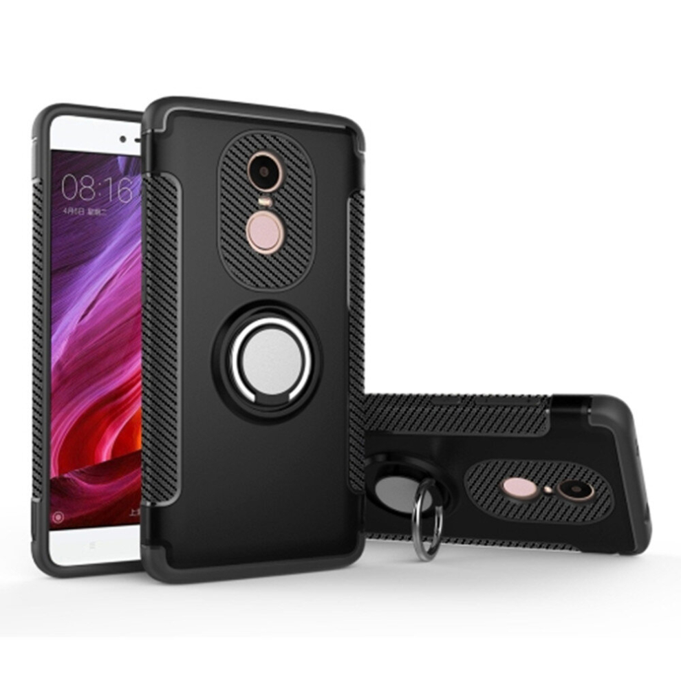 For Xiaomi Redmi Note 4X Magnetic 360 Degree Rotation Ring Armor Protective Case(Black) Black 8881471548619
