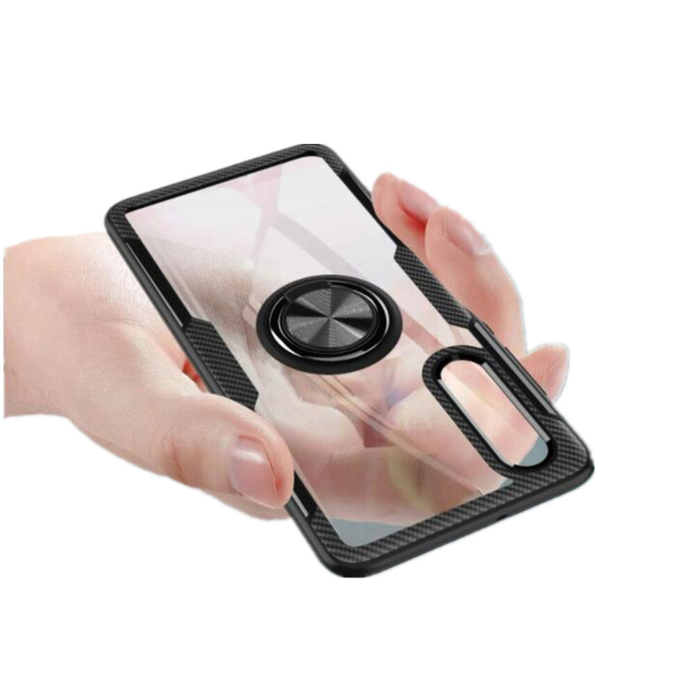 Scratchproof Tpu + Acrylic Ring Bracket Protective Case For Huawei P30(Black) Black 8881471548596