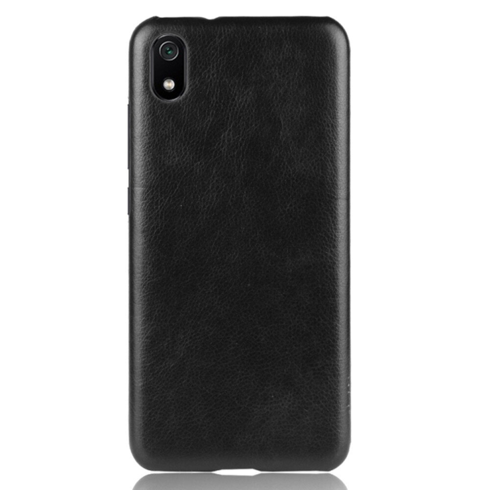 2Pc Shockproof Litchi Texture Pc + Pu Case For Xiaomi Redmi 7A(Black) Black 8881471554467