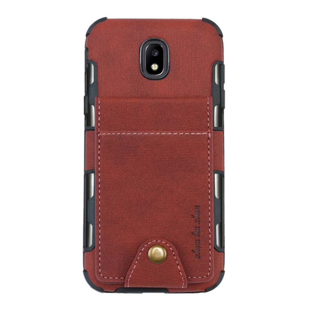 For Galaxy J5 (2017) Cloth Texture + Tpu Shockproof Protective Case With Vertical Flip Card Slots(Brown) Brown 8881471553811