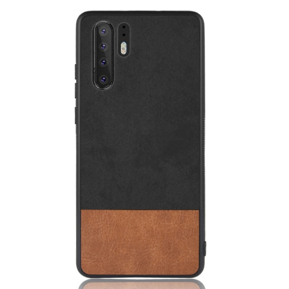 Shockproof Color Matching Denim Pc + Pu + Tpu Case For Huawei P30 Pro (Black) Black 8881471548824