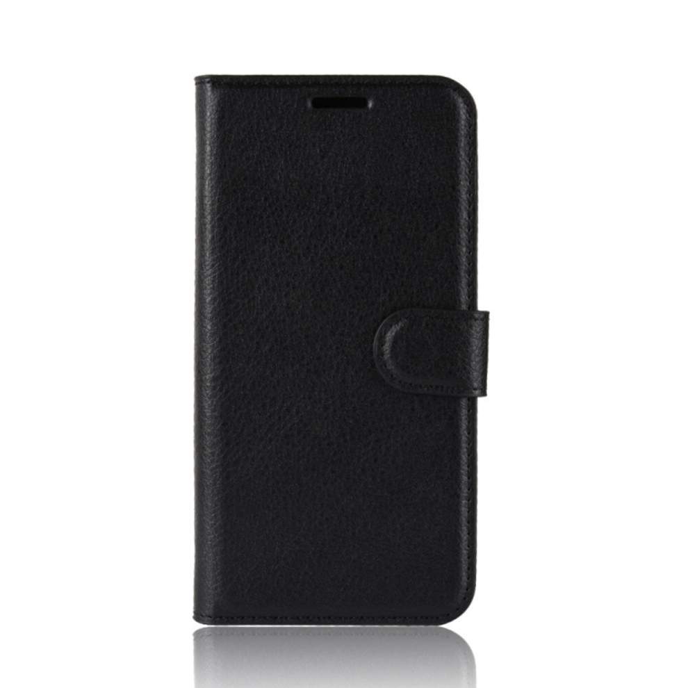 2Pc Litchi Texture Horizontal Flip Pu Leather Case For Oppo Reno, With Wallet & Holder & Card Slots(Black) Black 8881471548749