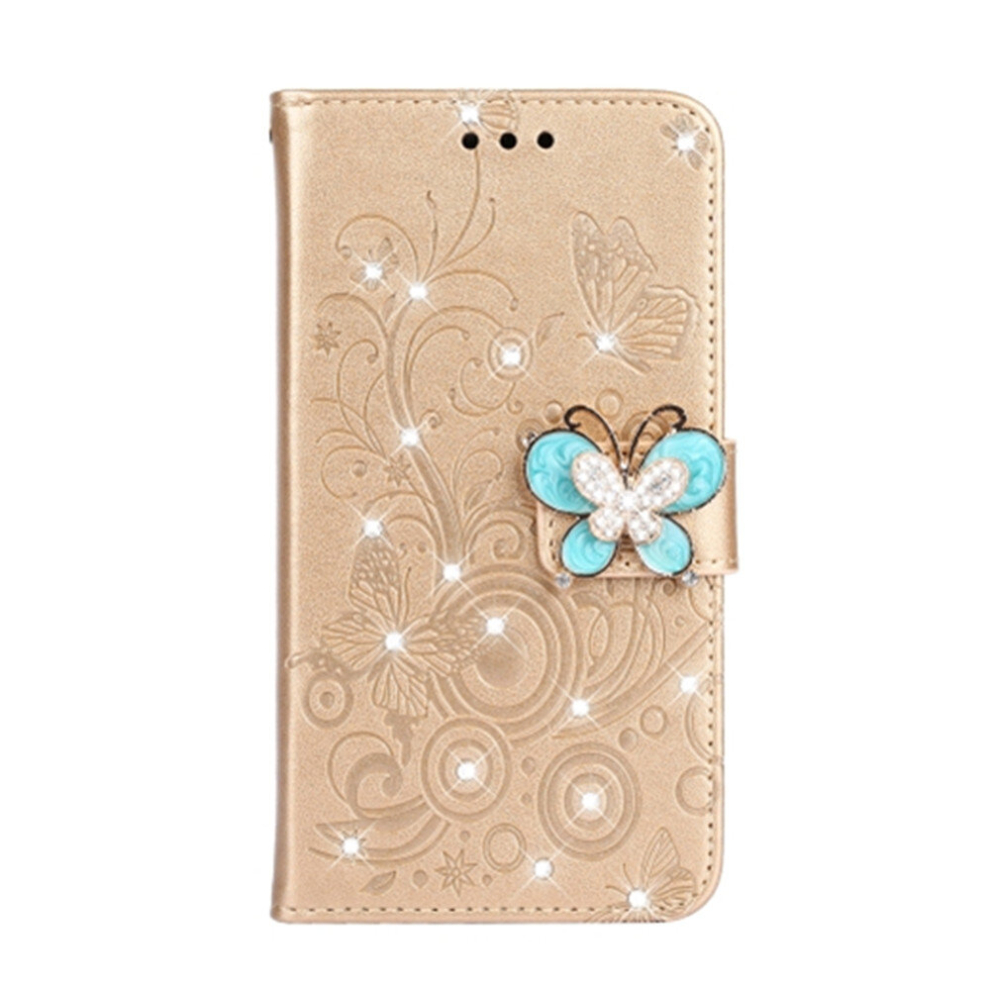 Diamond Encrusted Butterflies Love Flowers Pattern Horizontal Flip Leather Case For Galaxy A30 With Holder & Card Slots & Wallet & Lanyard(Butterfly 8881471555471