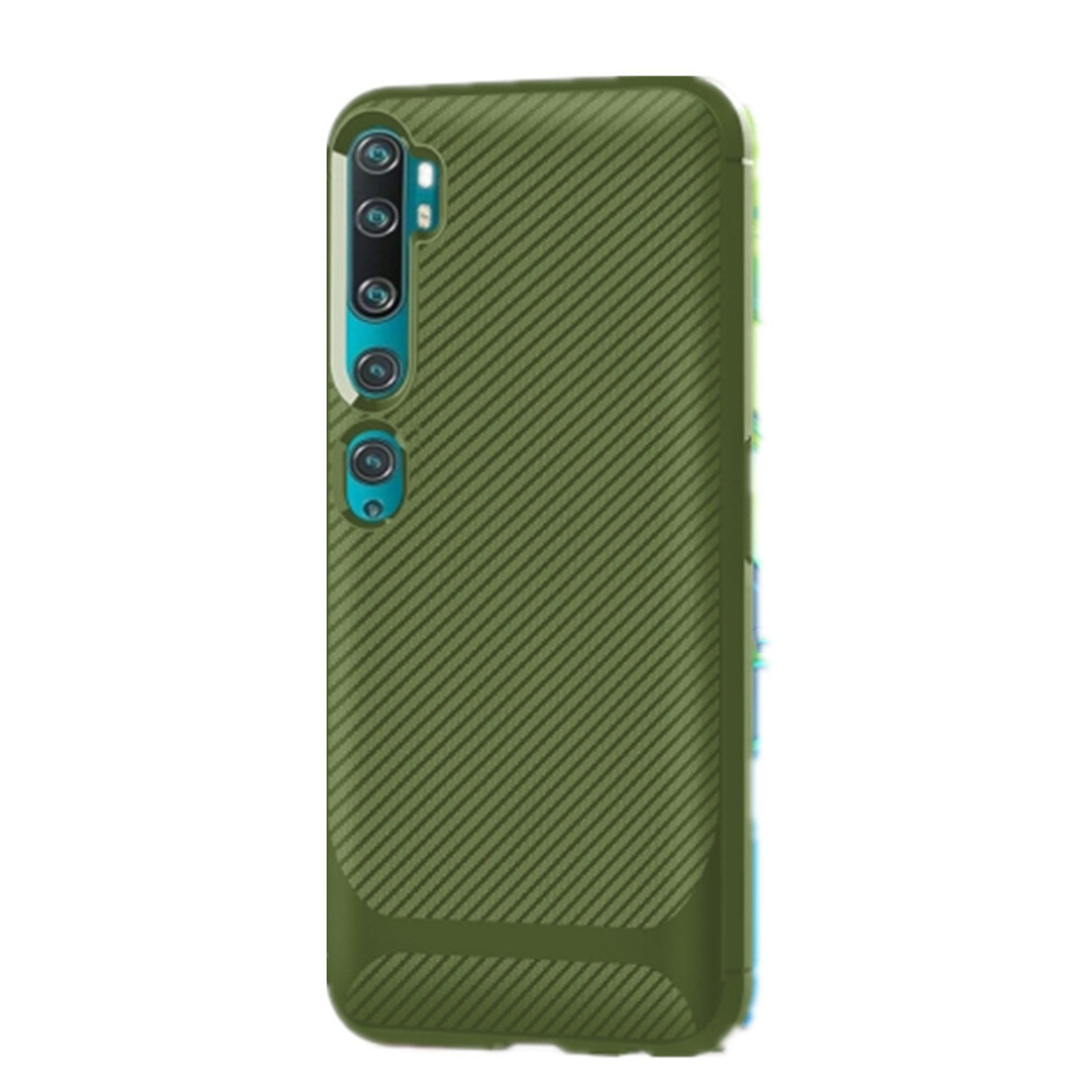 4 Pcs For Xiaomi Cc9 Pro Carbon Fiber Texture Shockproof Tpu Protective Case(Green) Green 8881471548480