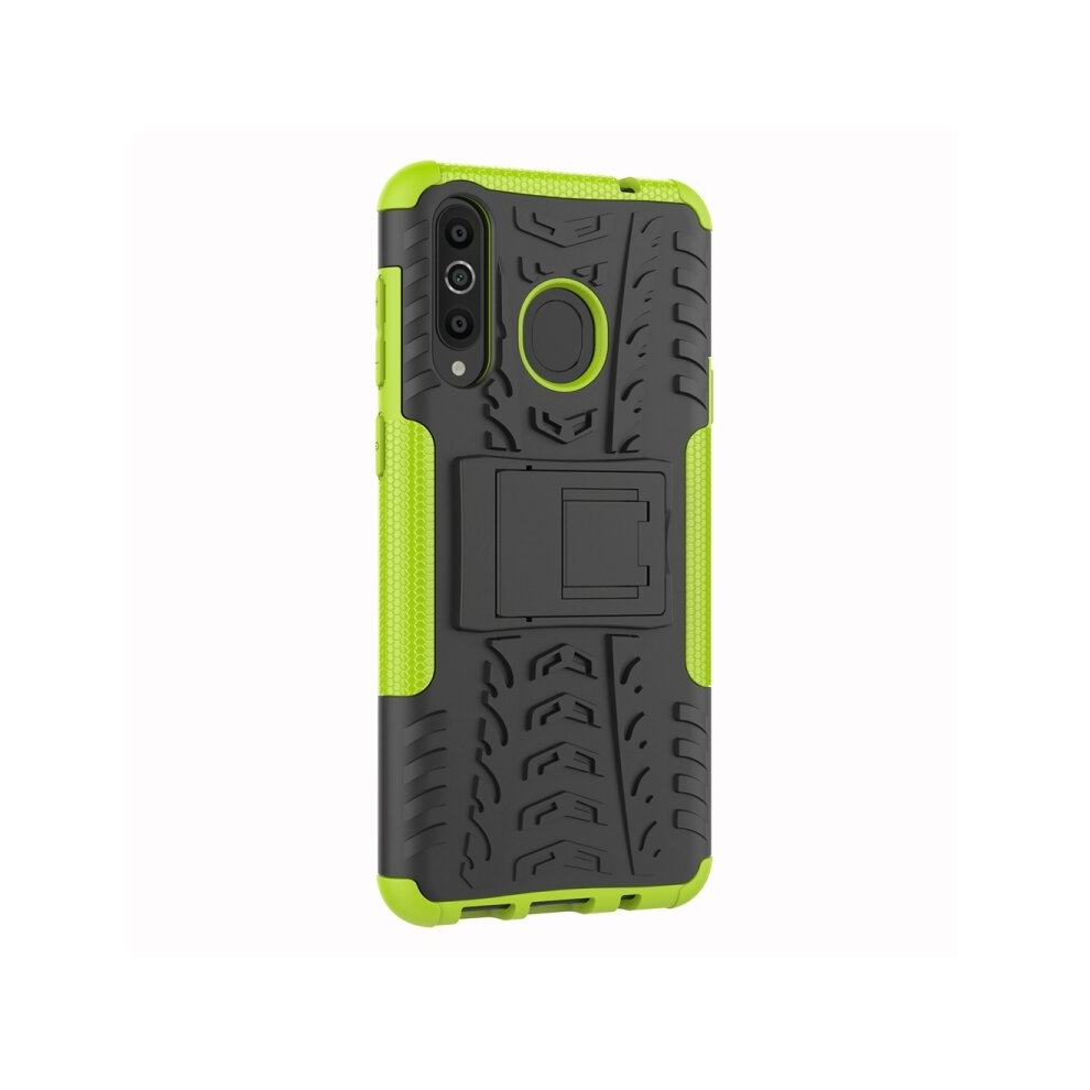 2Pcs Tire Texture Tpu+Pc Shockproof Case For Galaxy A8s, With Holder (Green) Green 8881471555396