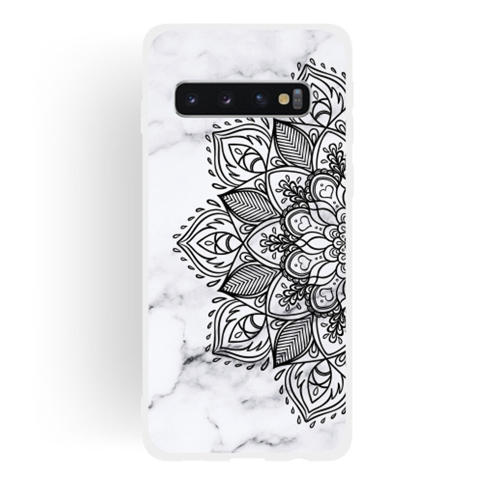 Half Flower Frosted Matte Semi-Transparent Tpu Marble Phone Case For Galaxy S10 8881471552678