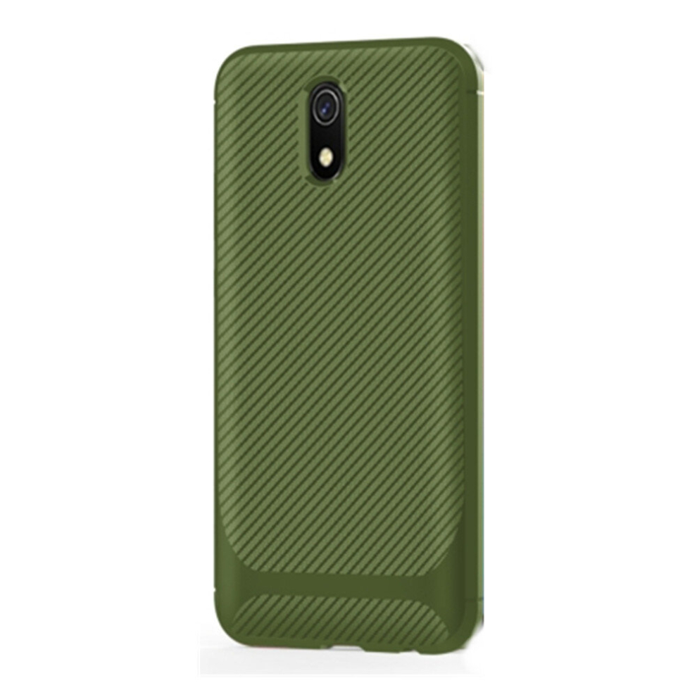 4Pc For Xiaomi Redmi 8A Carbon Fiber Texture Shockproof Tpu Protective Case(Green) Green 8881471551213