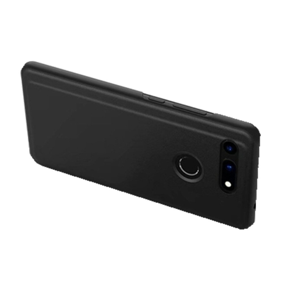 Electroplating Mirror Horizontal Flip Leather Case For Huawei View 20 With Holder(Black) Black 8881471548831