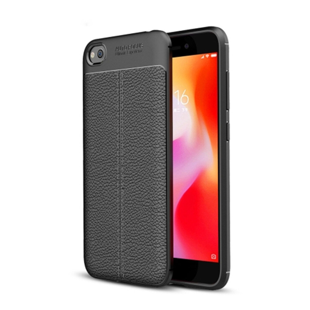 2 Pcs Litchi Texture Tpu Shockproof Case For Redmi Go(Black) Black 8881471548848