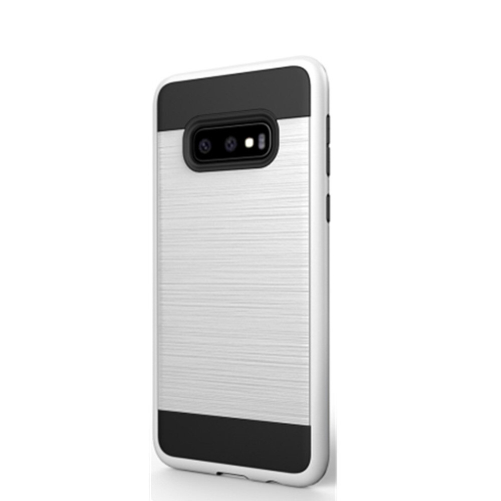 2Pcs Brushed Texture Pc + Tpu Protective Case For Galaxy S10e (White) White 8881471551909
