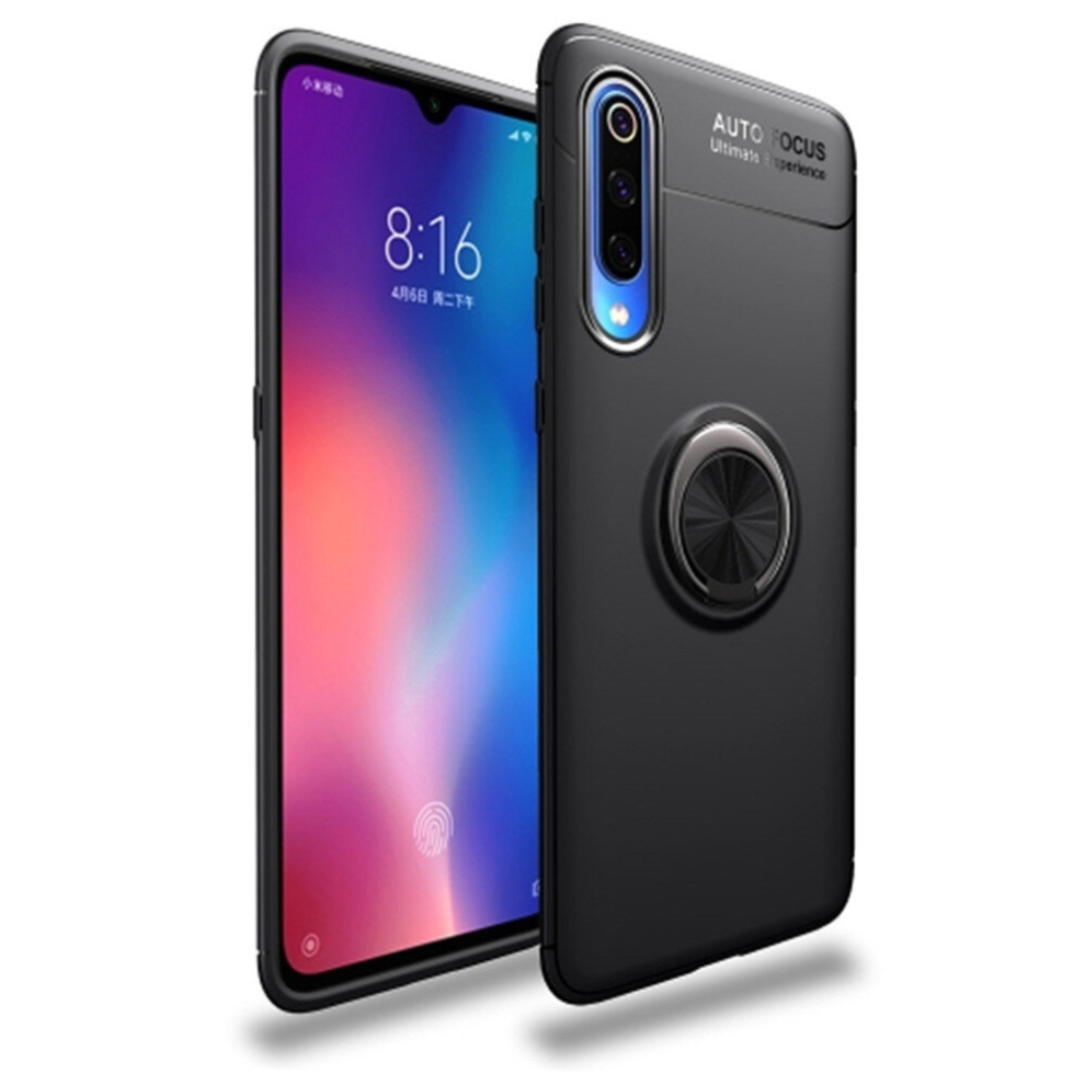 Magnetic 360 Degree Rotation Ring Holder Armor Shockproof Tpu Case For Xiaomi Mi 9 (Black) Black 8881471554511