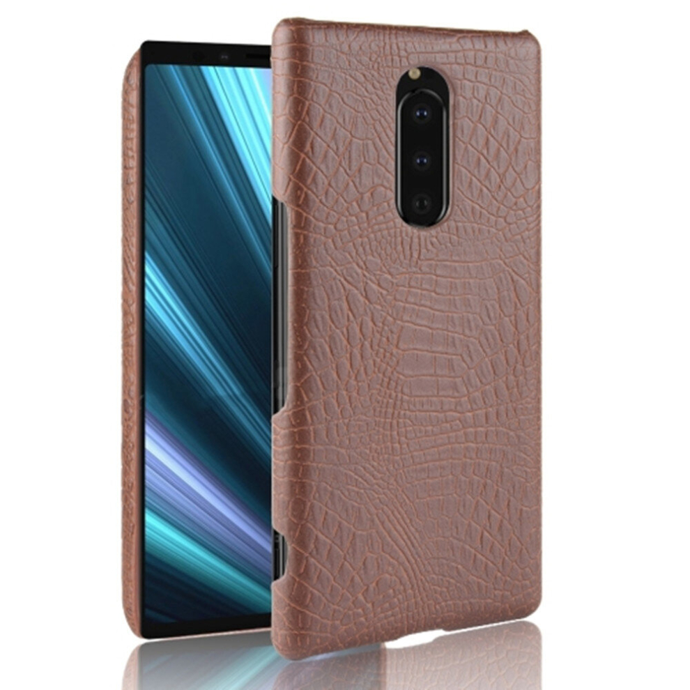 Shockproof Crocodile Texture Pc + Pu Case For Sony Xperia 1 (Brown) Brown 8881471551534