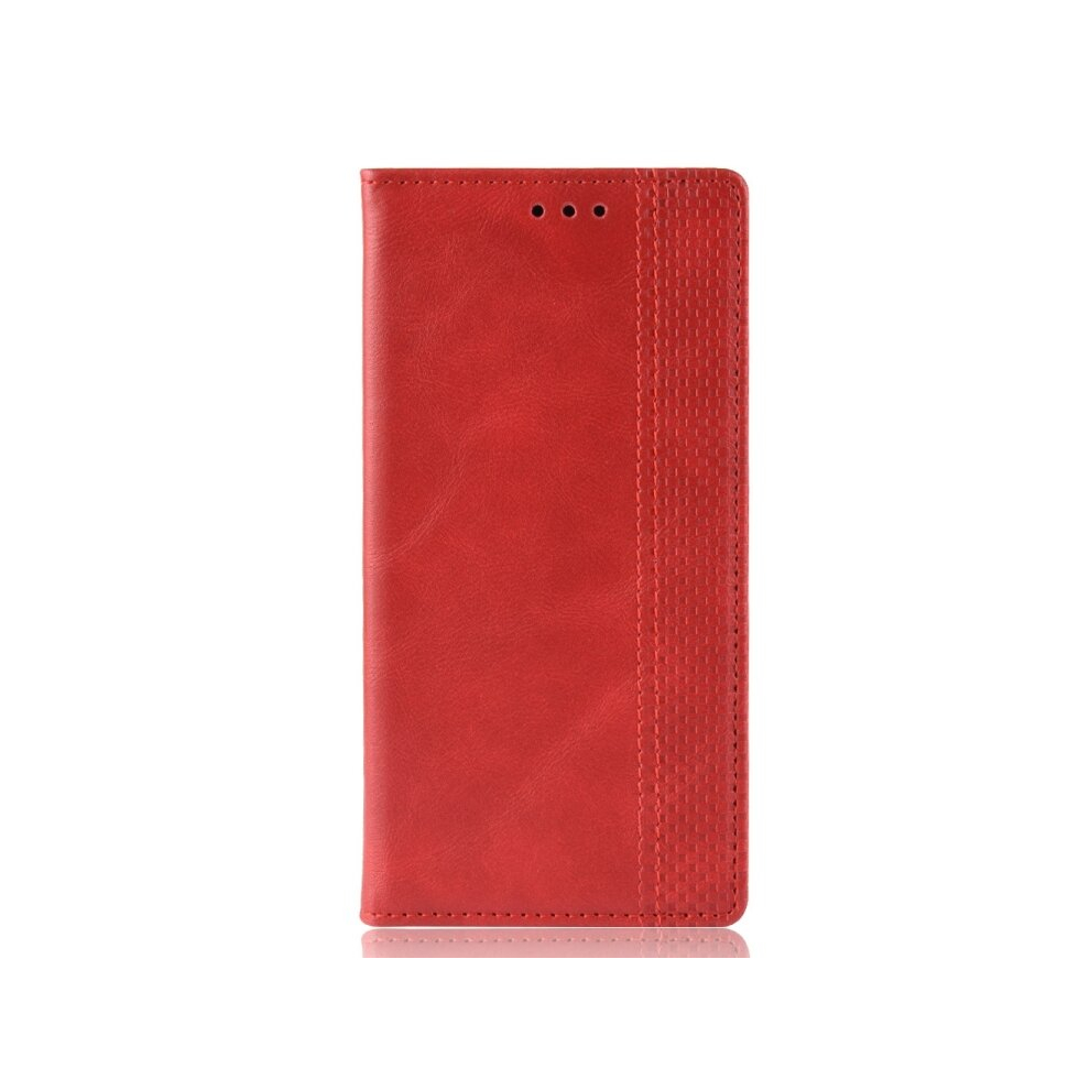 Magnetic Buckle Retro Crazy Horse Texture Horizontal Flip Leather Case For Huawei Honor 20Pro With Holder & Card Slots & Photo Frame(Red) Red 8881471548916