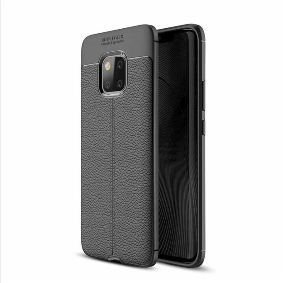 Litchi Texture Tpu Shockproof Case For Huawei Mate 20 Pro (Black) Black 8881471554382