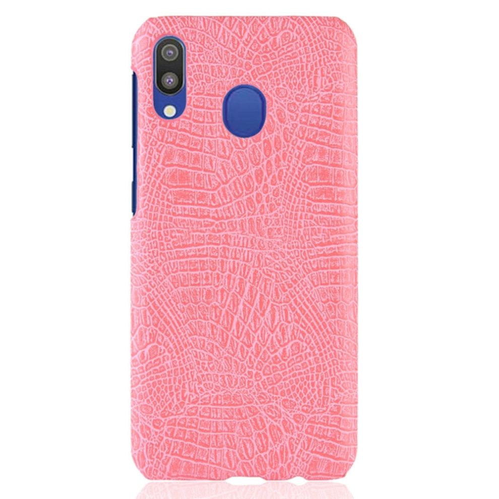 2Pc Shockproof Crocodile Texture Pc + Pu Case For Galaxy M20 (Pink) Pink 8881471551893