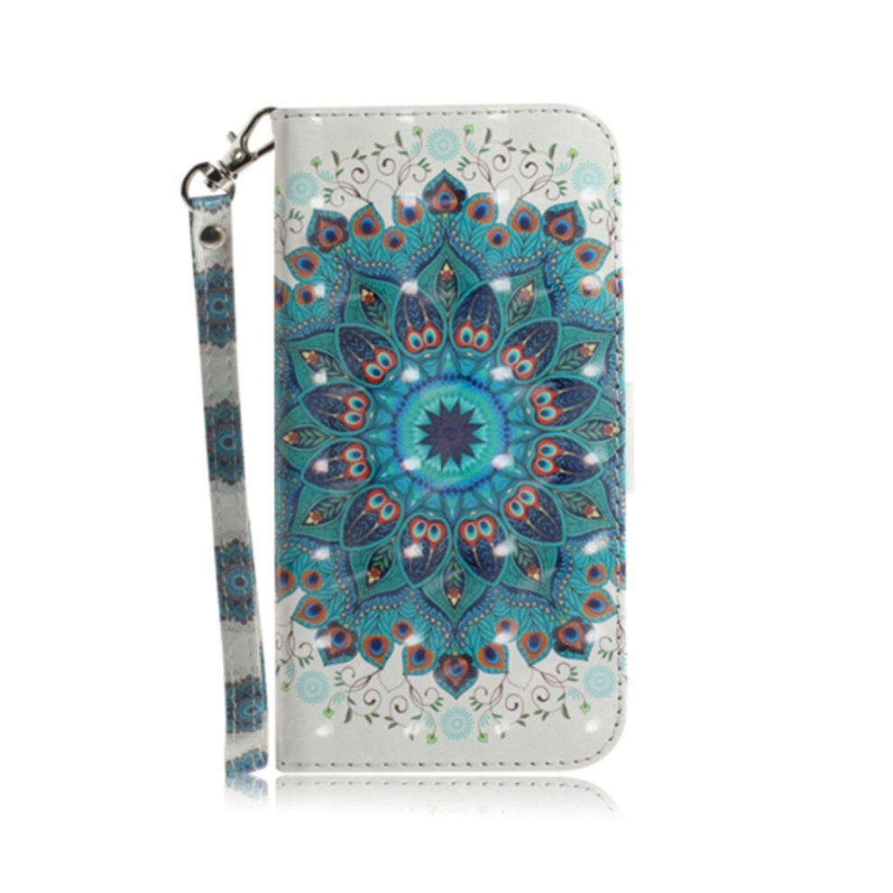 3D Colored Drawing Peacock Wreath Pattern Horizontal Flip Leather Case For Asus Zb601kl, With Holder & Card Slots & Wallet 8881471554672