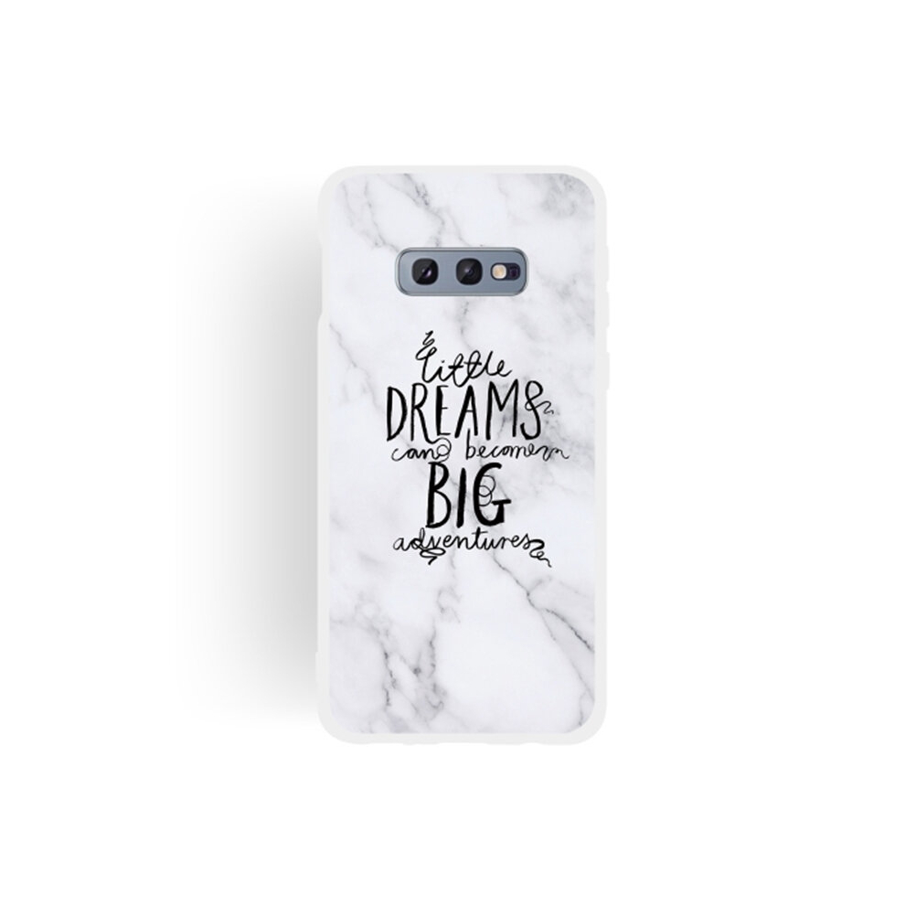 2Pcs Dream Text Matte Semi-Transparent Tpu Marble Phone Case For Galaxy S10e 8881471548794