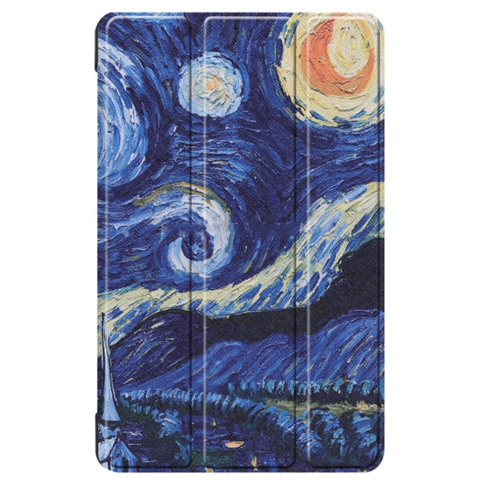 Texture Starry Sky Pattern Colored Drawing Horizontal Flip Leather Case For Galaxy Tab A 8.0 (2019) P205 / P200, With Three-Folding Holder 8881471555433