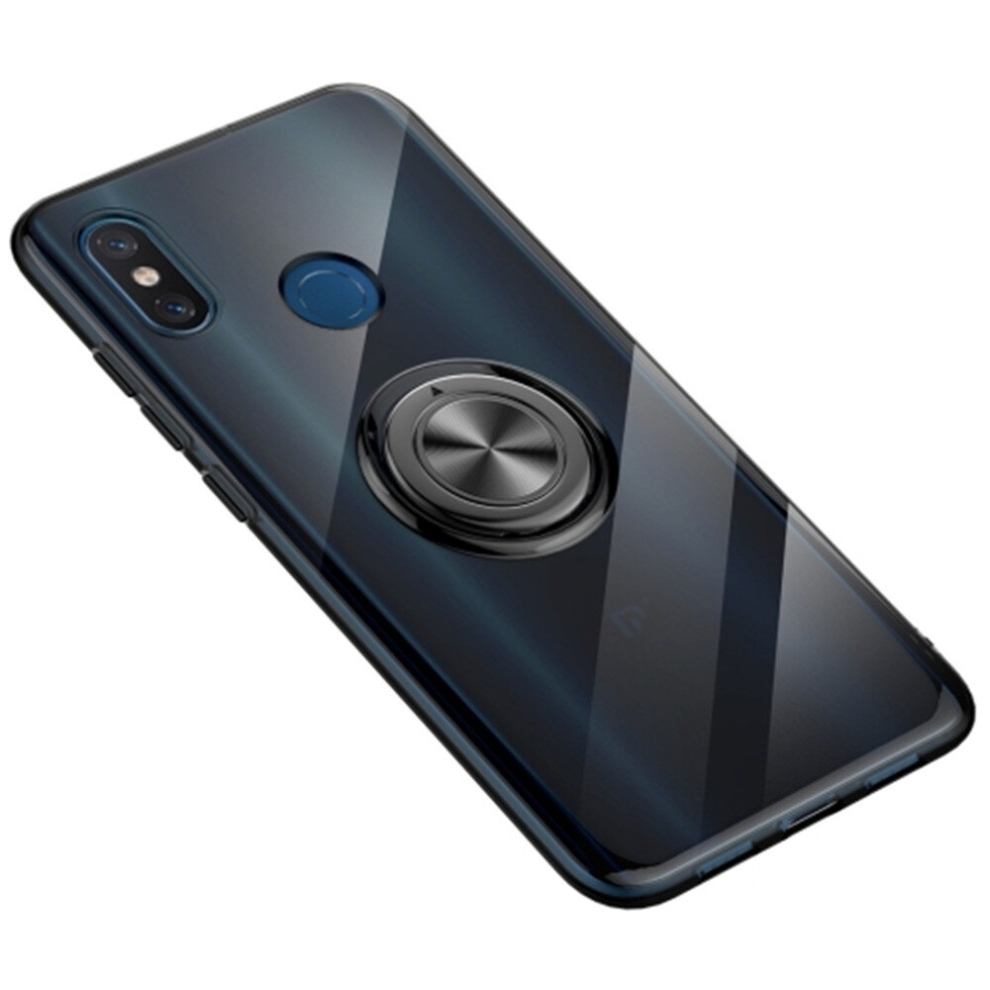 Ultra-Thin Tpu Protective Case For Xiaomi Mi 8, With 360 Degree Rotation Holder (Black) Black 8881471554504