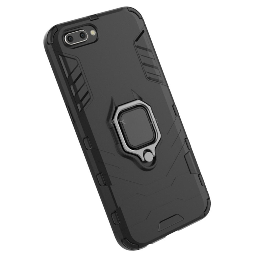 Pc + Tpu Shockproof Protective Case For Oppo R11, With Magnetic Ring Holder (Black) Black 8881471551862