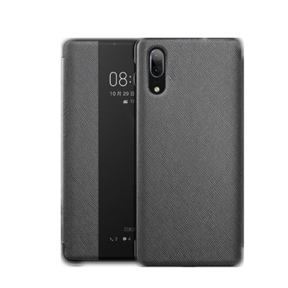 Cross Texture Horizontal Flip Leather Case For Huawei P20, With Call Answering Function & Sleep / Wake-Up (Black) Black 8881471555525