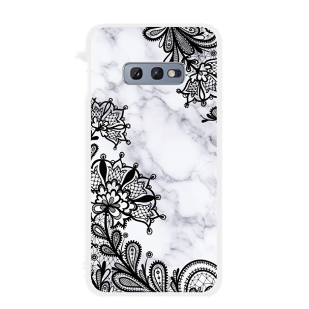 3Pcs Lace Flower Matte Semi-Transparent Tpu Marble Mobile Phone Case For Galaxy S10e 8881471551831