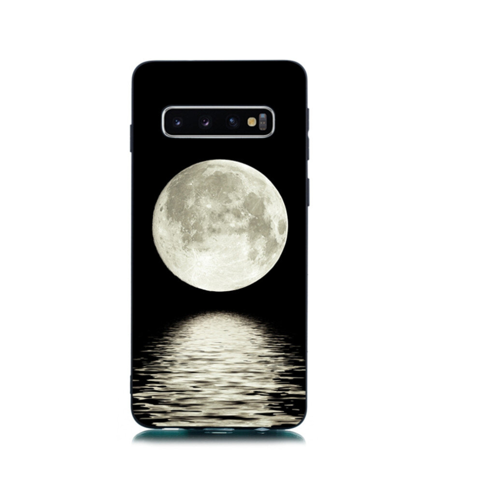 2Pcs Moon Painted Pattern Soft Tpu Case For Galaxy S10 8881471551992