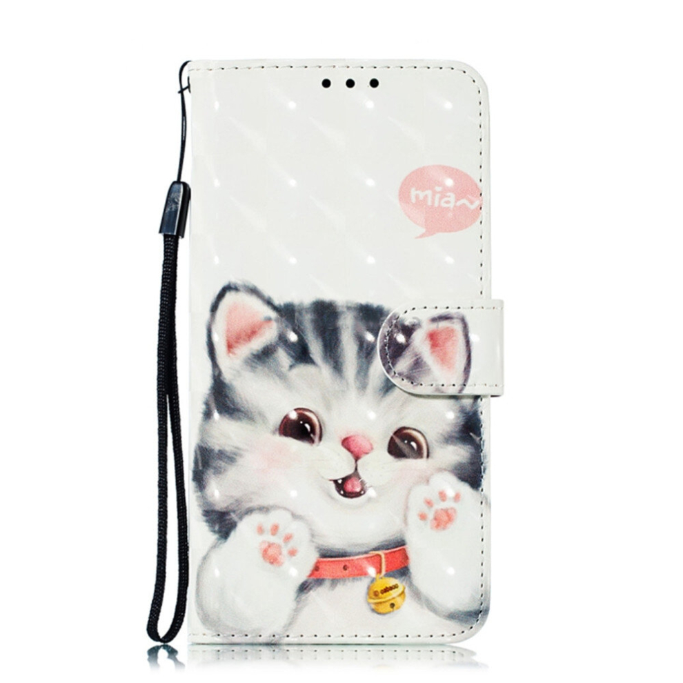 3D Cute Cat Pattern Horizontal Flip Pu Leather Case For Galaxy S10+, With Holder & Card Slots & Wallet & Photo Frame 8881471554627