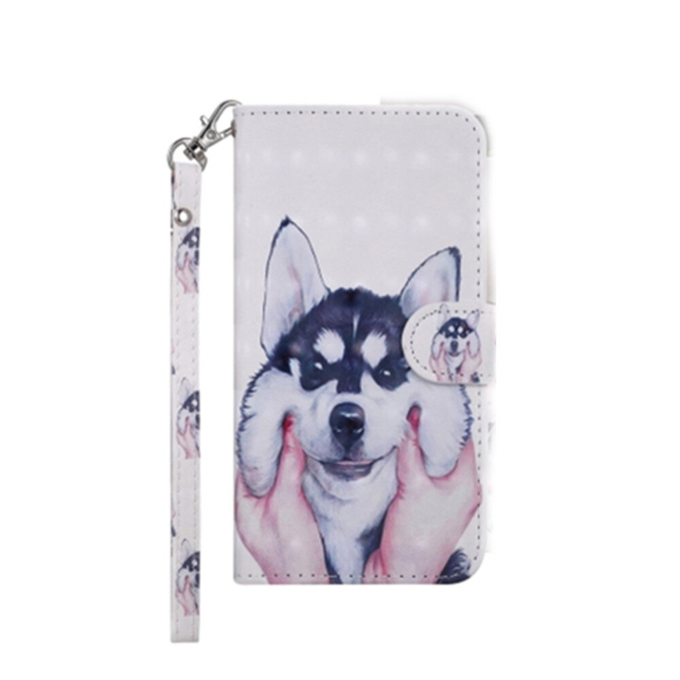 Husky Pattern Colored Drawing Horizontal Flip Leather Case For Galaxy S9, With Holder & Card Slots & Wallet & Lanyard 8881471554856