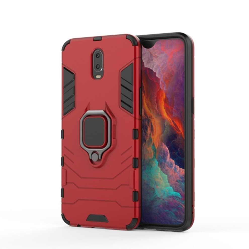 Pc + Tpu Shockproof Protective Case For Oppo R17, With Magnetic Ring Holder (Red) Red 8881471554955