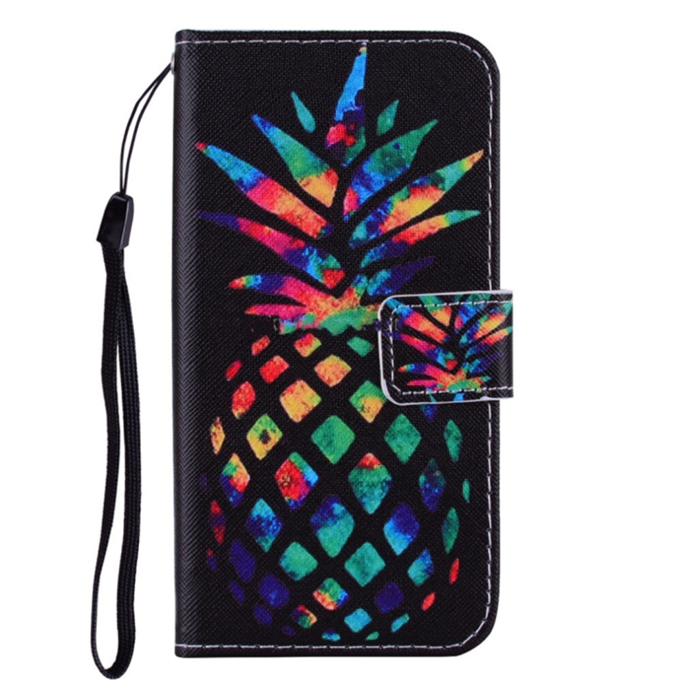 2Pcs Colorful Pineapple Pattern Colored Drawing Horizontal Flip Leather Case For Huawei Mate 20 X, With Holder & Card Slots & Wallet & Lanyard 8881471555051