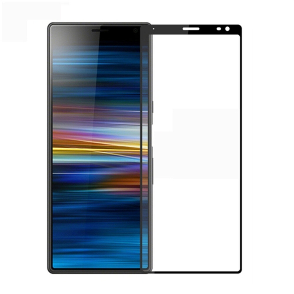 4Pcs 9H 2.5D Full Screen Tempered Glass Film For Sony Xperia 10 Plus (Black) Black 8881471542044