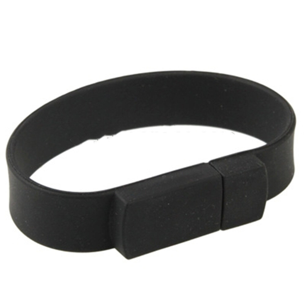 16Gb Silicon Bracelets Usb 2.0 Flash Disk (Black) Black 6913664844399