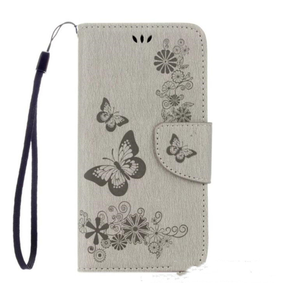 For Galaxy S8 Butterflies Embossing Horizontal Flip Leather Case With Holder & Card Slots & Wallet & Lanyard(Grey) Grey 8881471552180