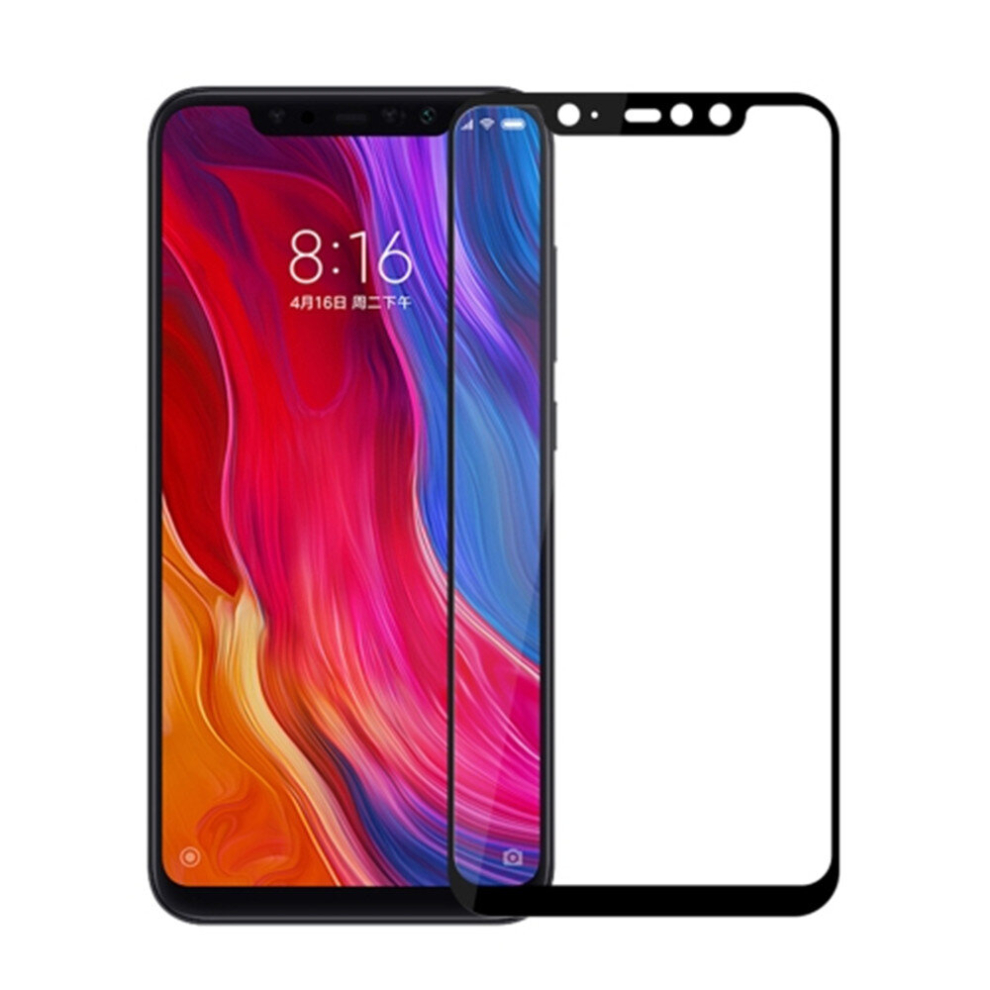9H Surface Hardness 2.5D Arc Edge Full Screen Tempered Glass Film For Xiaomi Pocophone F1 (Black) Black 8881471543775
