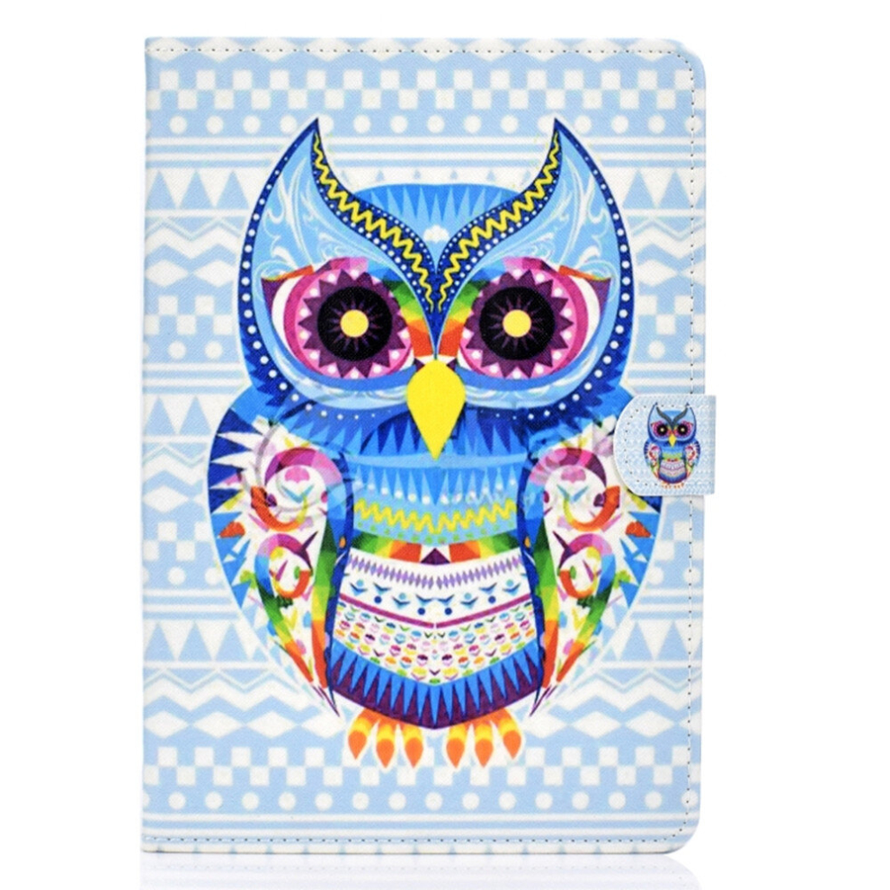 For Huawei Mediapad T5 Colored Drawing Stitching Horizontal Flip Leather Case, With Holder & Card Slots(Colored Owl) 8881471520493