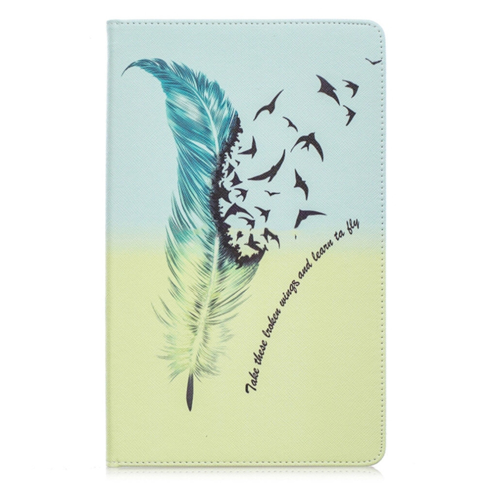 Colored Drawing Feather Bird Pattern Horizontal Flip Leather Case For Galaxy Tab A 10.1 (2019) T510 / T515, With Holder & Card Slots & Wallet 8881471545632