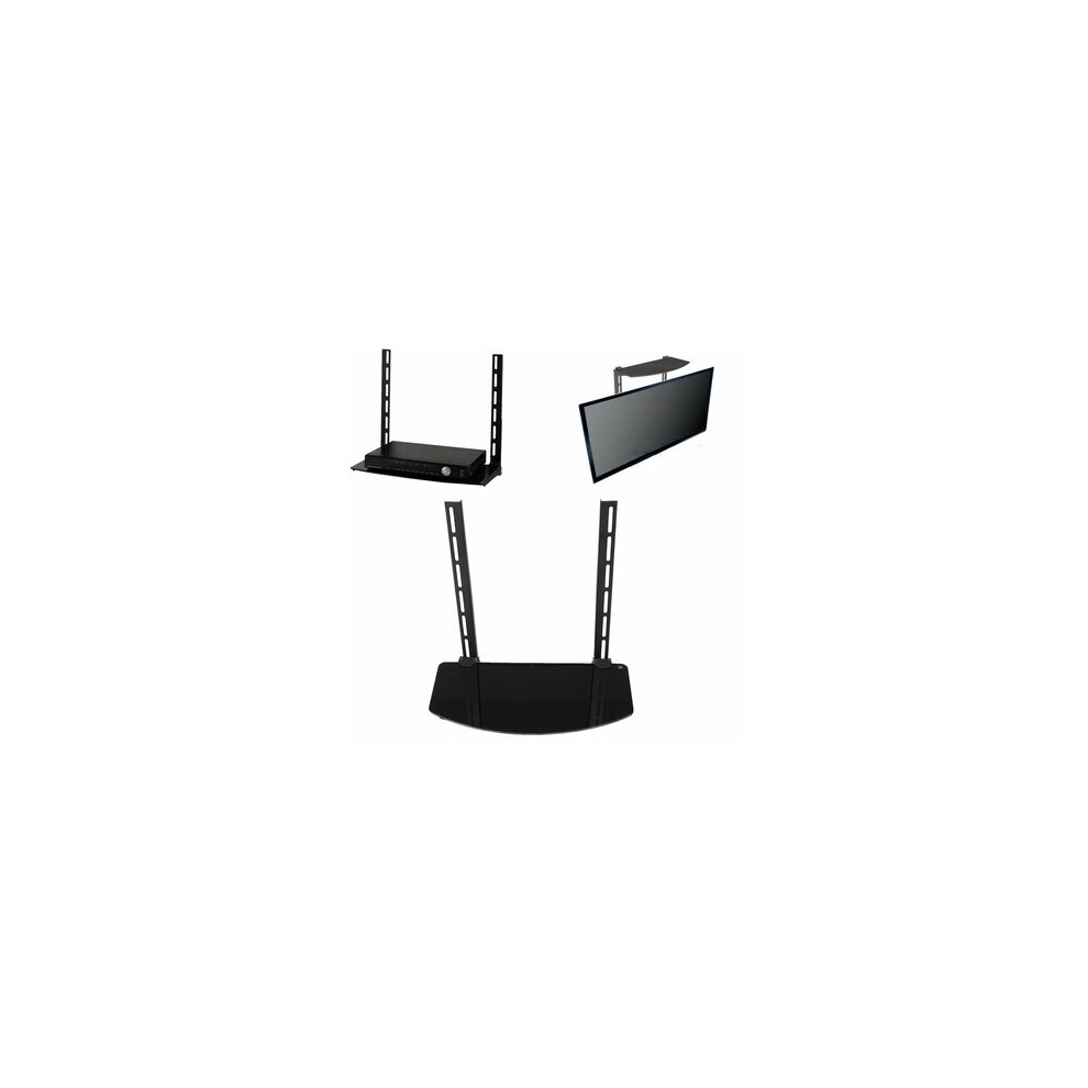 Glass Shelf TV Wall Mount Bracket Component Above Below Under Cable Box ...