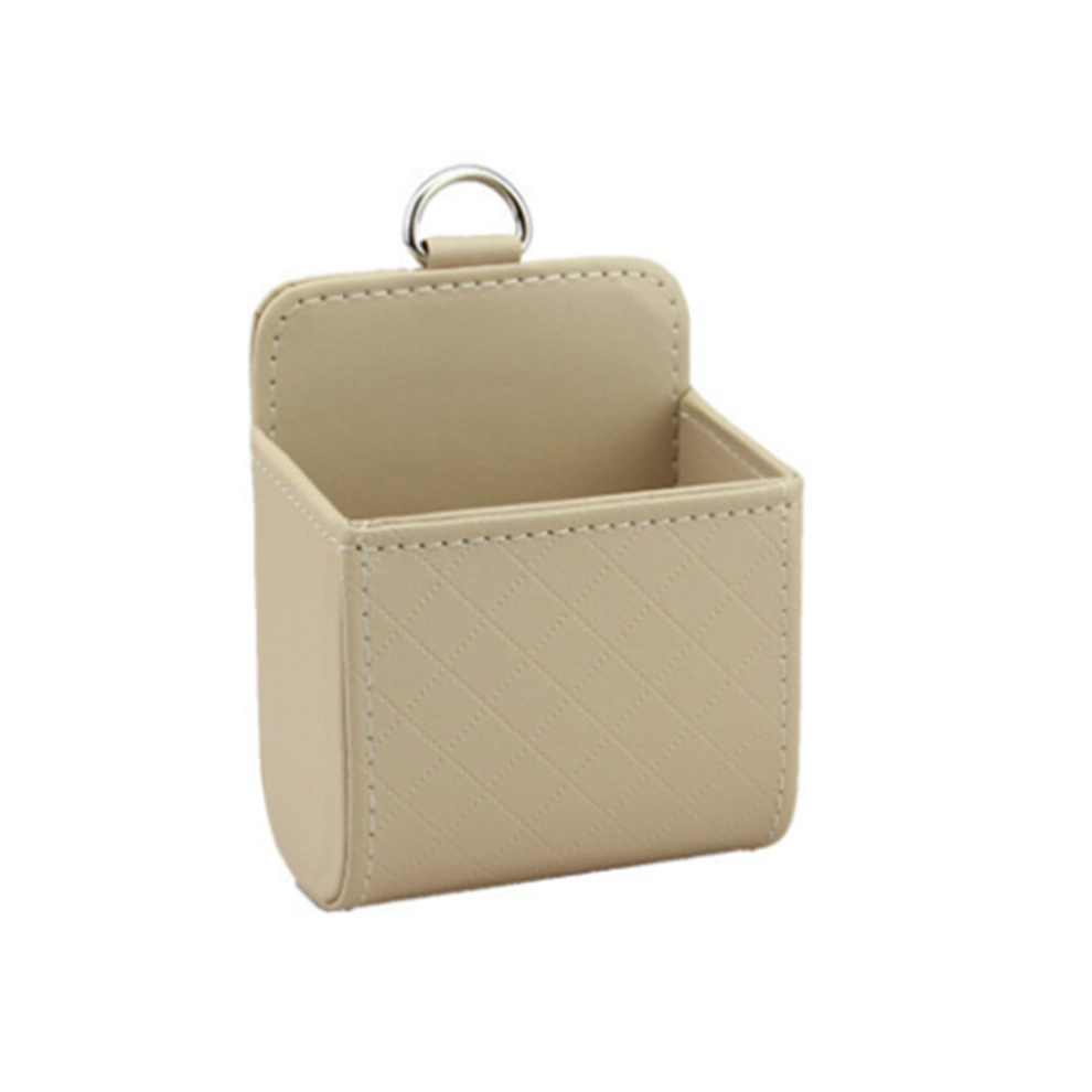 Car Air Vent Mobile Cellphone Pocket Bag Pouch Box Storage Organizer Carrying Case(Khaki) 6913664868999