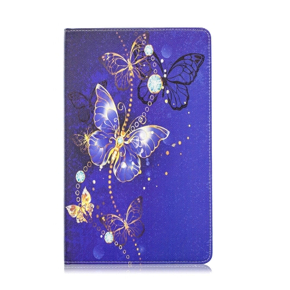 Colored Drawing Butterfly Pattern Horizontal Flip Leather Case For Galaxy Tab A 10.1 (2019) T510 / T515, With Holder & Card Slots & Wallet Purple 8881471546806